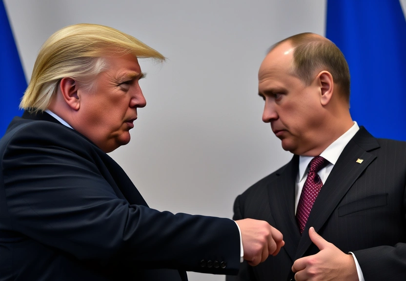 Representação visual de Donald Trump expressa grande decepção com Vladimir Poutine sobre a guerra na Ucrânia
