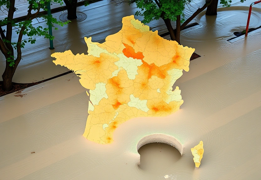 Representação visual de Inondations : IGN lança a primeira mapa de riscos hídricos na França