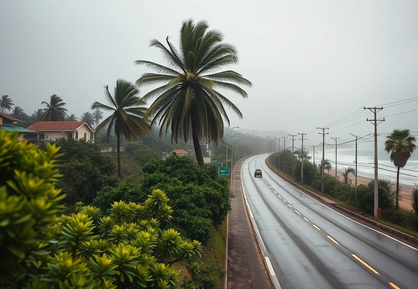 Representação visual de Ventos de até 99 km/h causam estragos e derrubam árvores no litoral de SP
