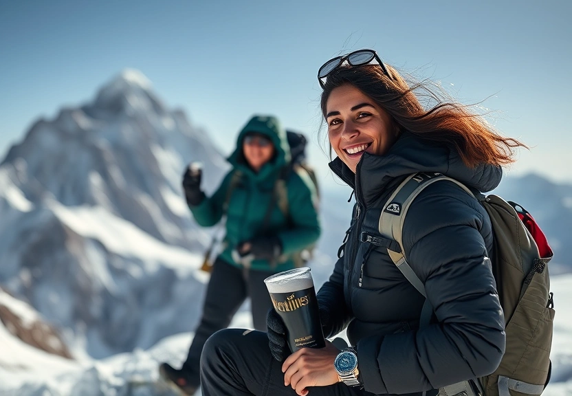 Representação visual de Olivia Bonfim escala Everest e Lhotse e entra no Guinness