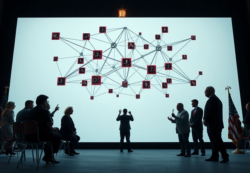 Representação visual de How ideas of a vast censorship network moved from the online fringe to Trump policy
