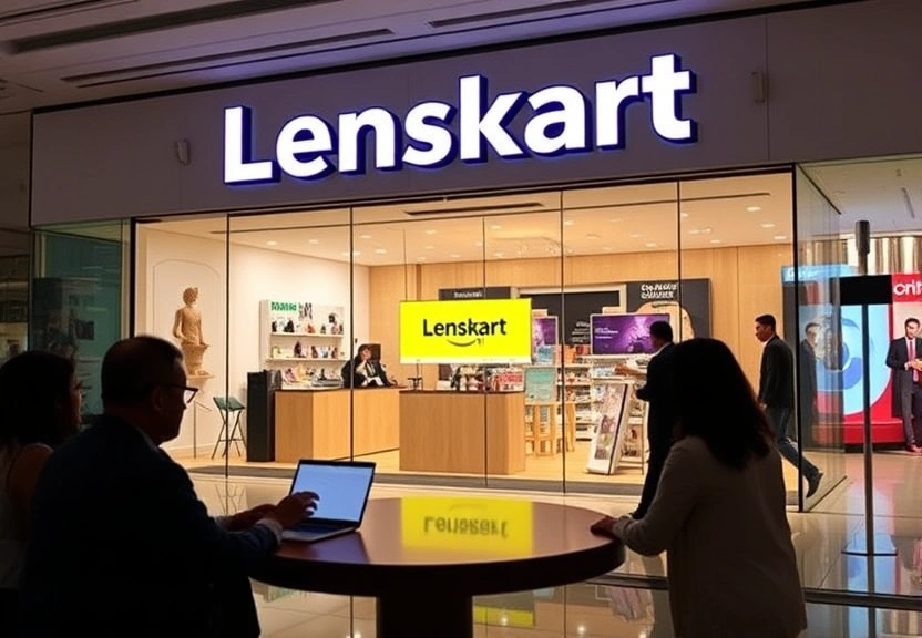 Representação visual de SoftBank pares 2.6% Lenskart stake for Rs 2,800 crore